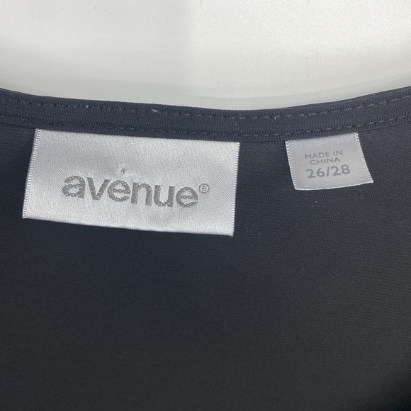 Avenue Midi Dress Women‎ Size 26/28 Plus Black Ruched Detail Flowy Short Sleeve - Picture 5 of 13